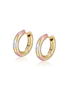 Hoop Earrings | 14K Gold Plated Multi-Color Luxury Jewelry